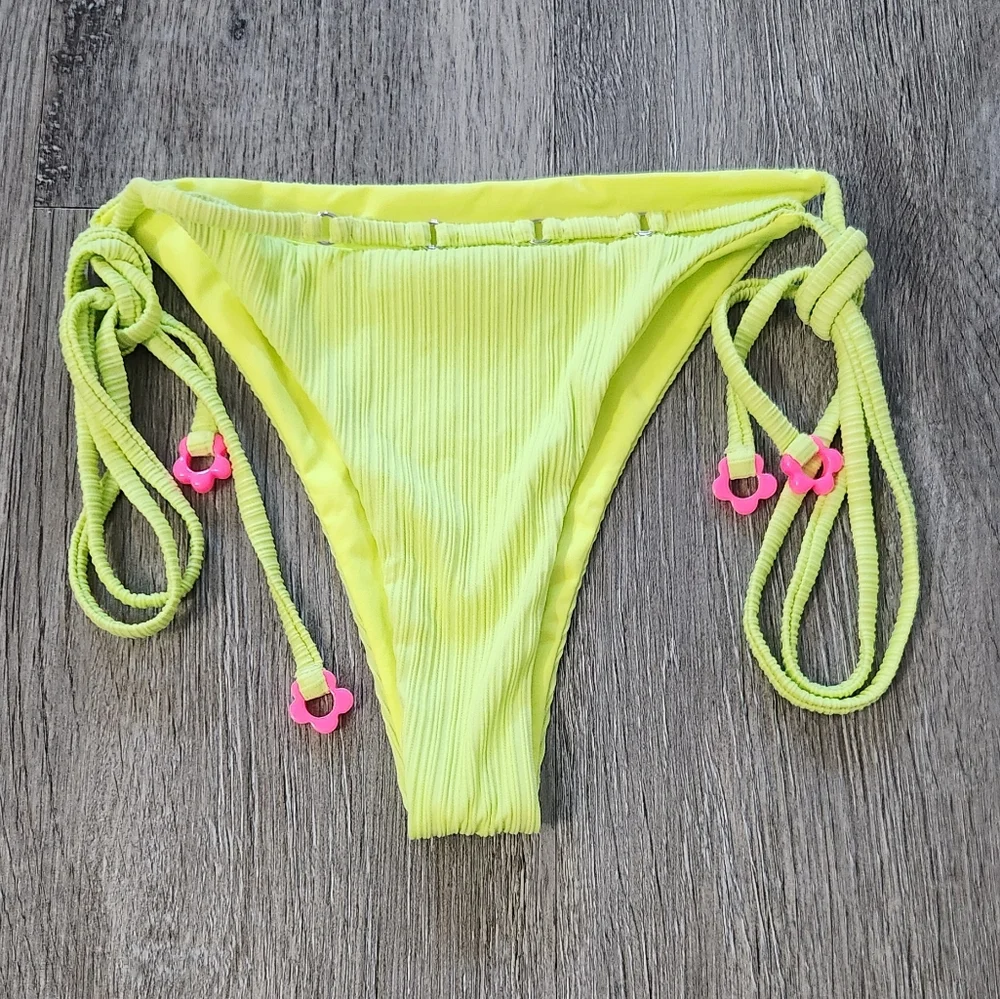 New!Frankie's Bikinis Keira Plisse Side-tie Bikini‎ Bottom